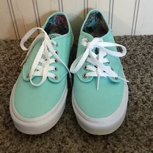 NWT VANS Seafoam Green Canvas Deck Shoes